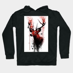 Buck Deer Ink Painting Hoodie